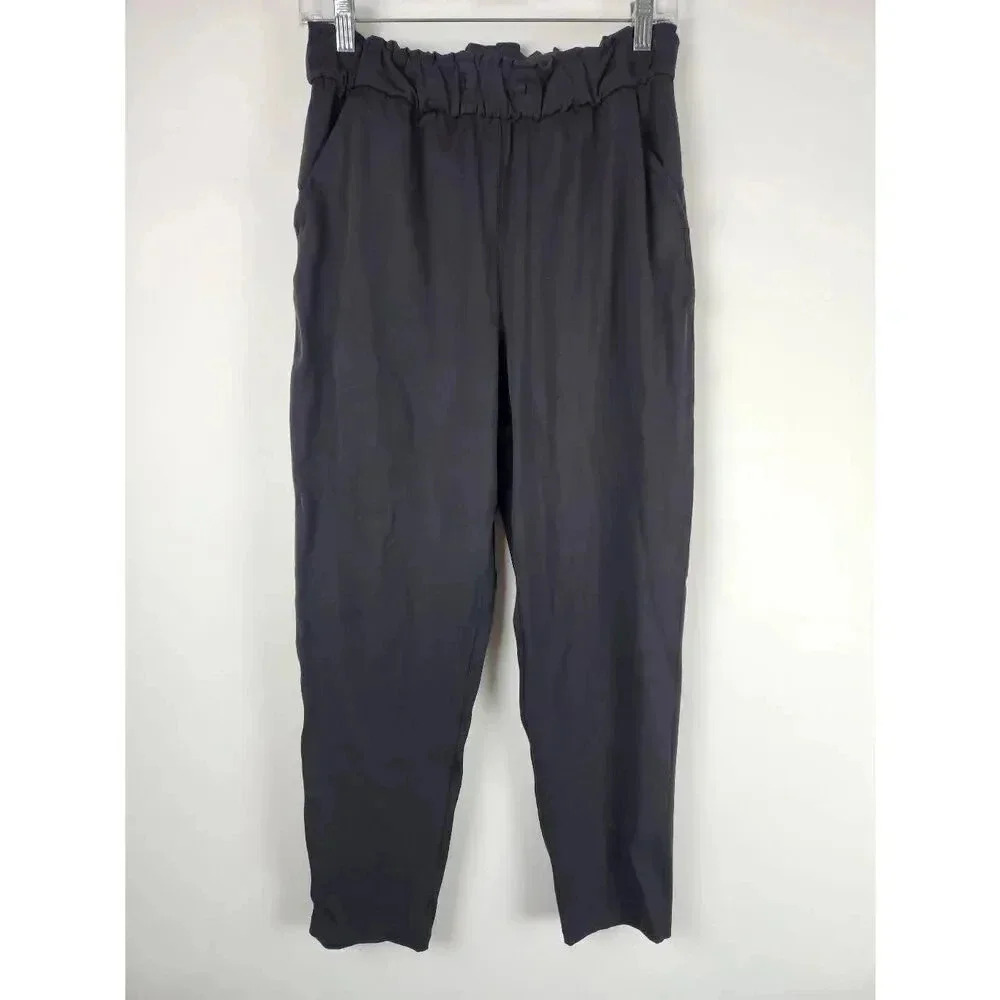 Lululemon Stretch High Rise Black Joggers Size 6.
